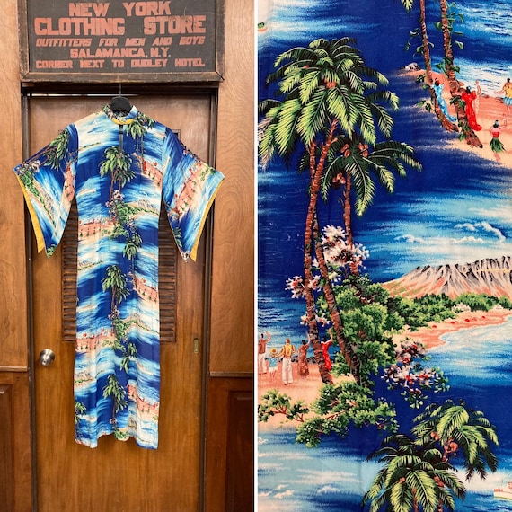Vintage 1950’s Iolani Tropical Island Crepe Pake … - image 1