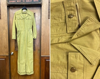 Vintage 1980’s Military Safari Style Olive Greem Jumpsuit, Vintage Jumpsuit, Military Jumpsuit, Coveralls, Vintage 1980’s, True Vintage