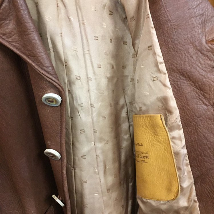 Vintage 1960s 40s Style Elk Hide Backbelt Leather Jacket Etsy