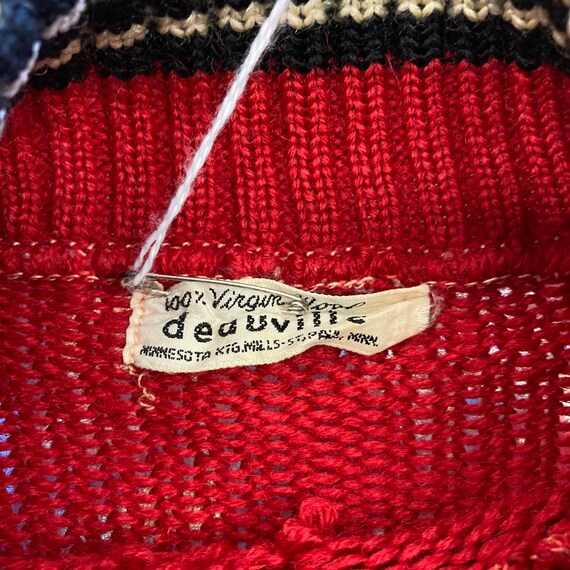 Vintage 1950’s Red Turtleneck Sweater, 50’s Knit … - image 8