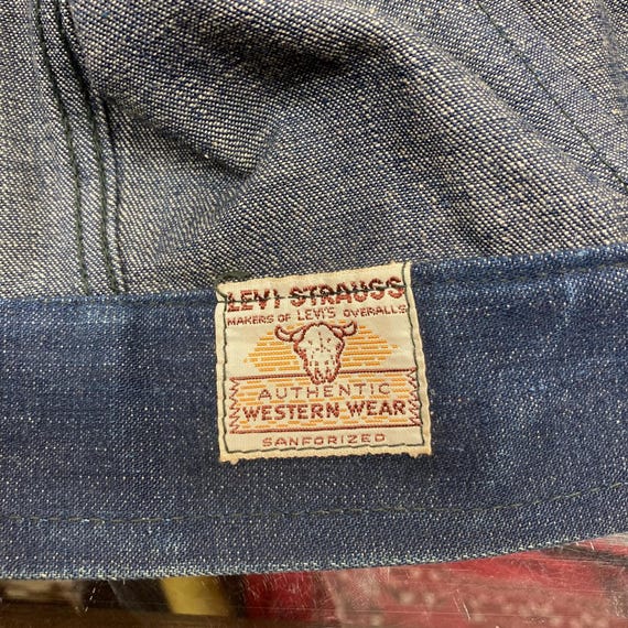Vintage 1950's Levi's Shorthorn Dark Denim Pearl Snap Rockabilly
