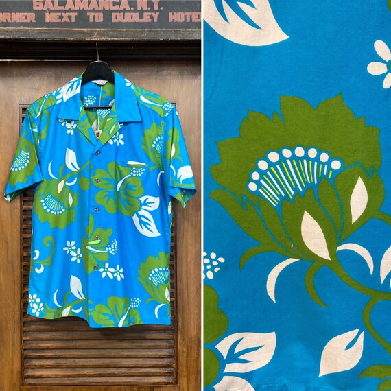Vintage 1960’s “Kamehameha” Mod Floral Cotton Tik… - image 1