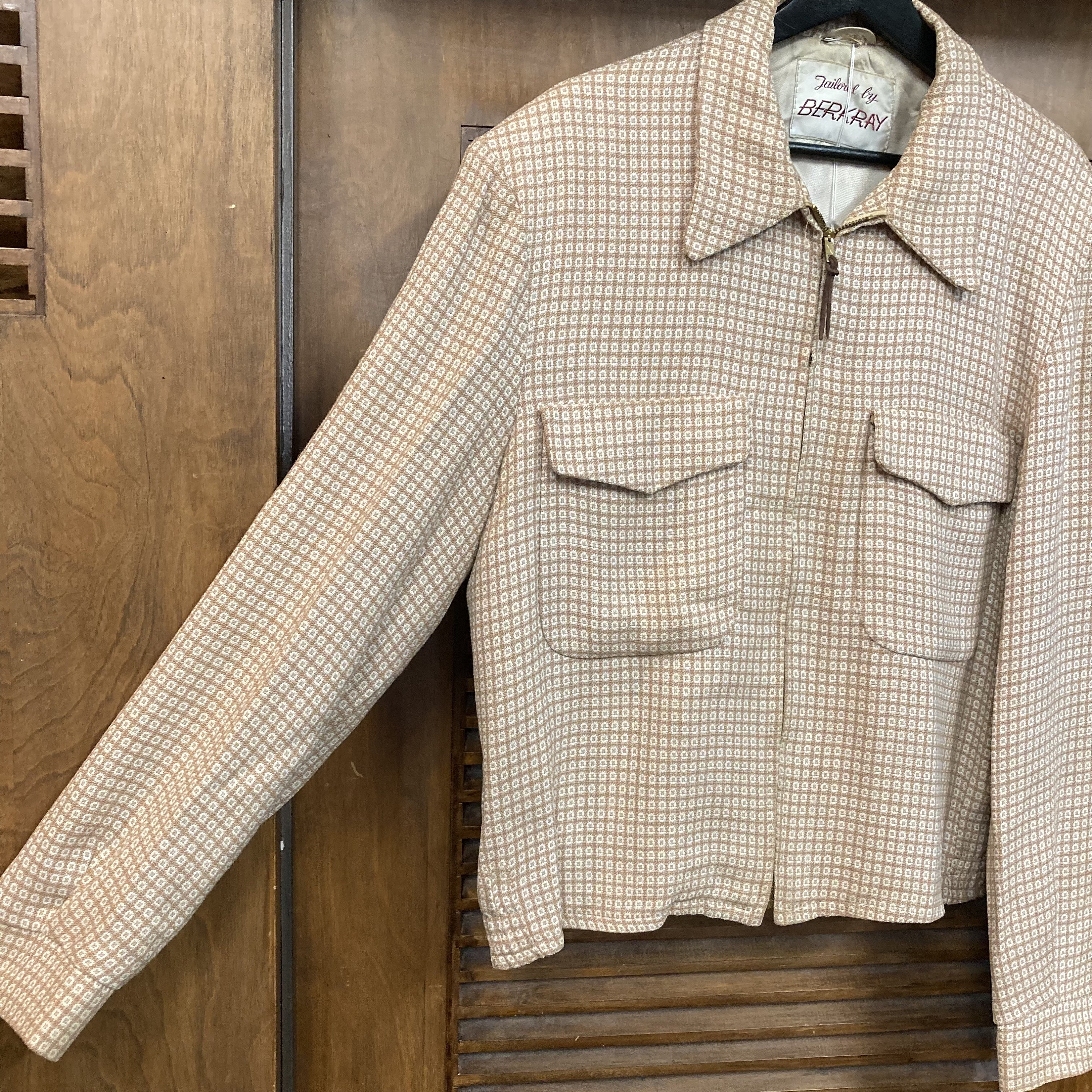 ジャケット・アウター 40s~50s BERKRAY Rayon Hollywood Jacket Vintage 1950's Size XL “berkray” Lurex Thread Rayon