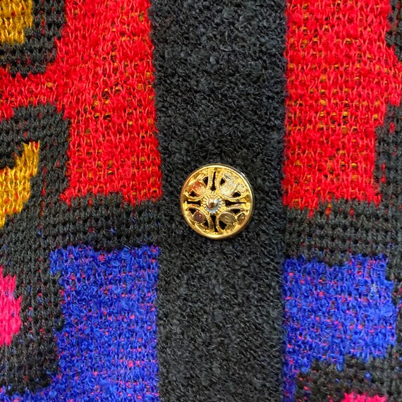 Vintage 1980’s Jigsaw Puzzle Cardigan SweaterMade in… Gem