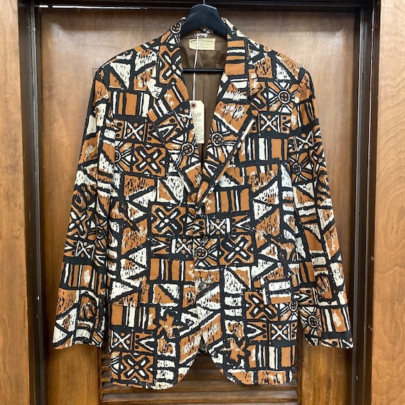 Vintage 1960's Original “sandwich Isles” Tiki Hawaiian Mod Blazer