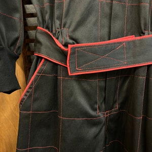 Vintage 1980s Black and Red Windowpane Jumpsuit, Vintage Jumpsuit, 1980s Jumpsuit, Vintage Clothing, Black Jumpsuit, Coveralls image 5