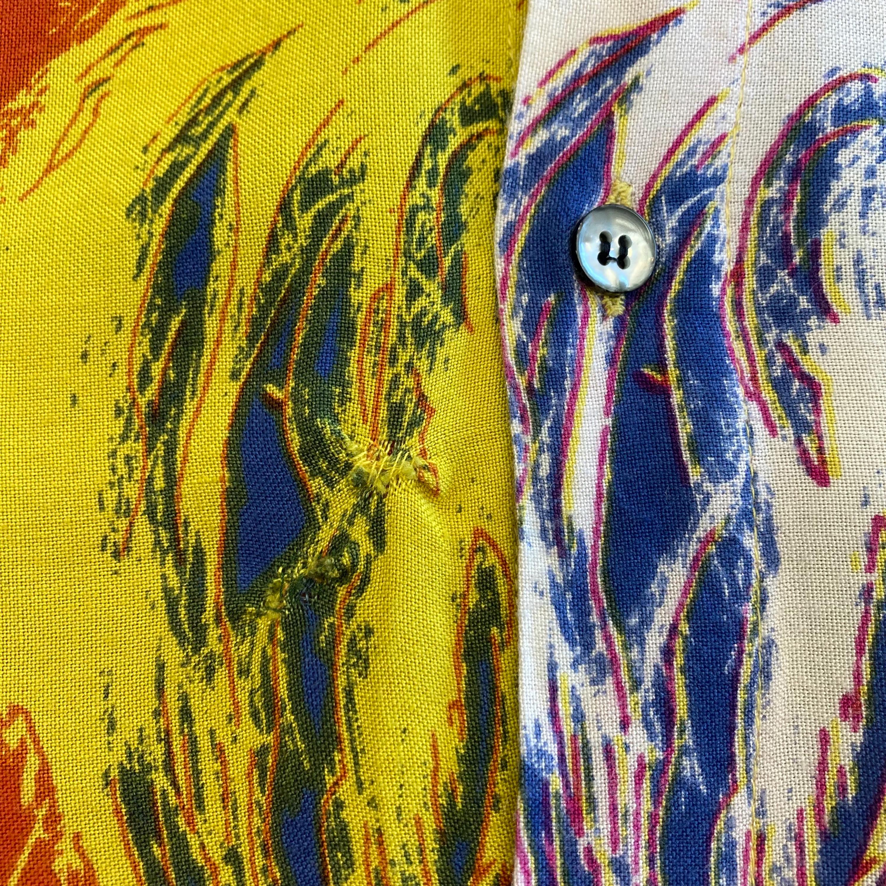 トップス 1980s Andy Warhol all pattern rayonshirt Vintage 1980's Andy Warhol New Wave Rayon Oversized AOP All