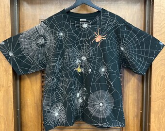 Vintage 1990's Spider X Spiderweb Goth Punk AOP Cotton T-shirt