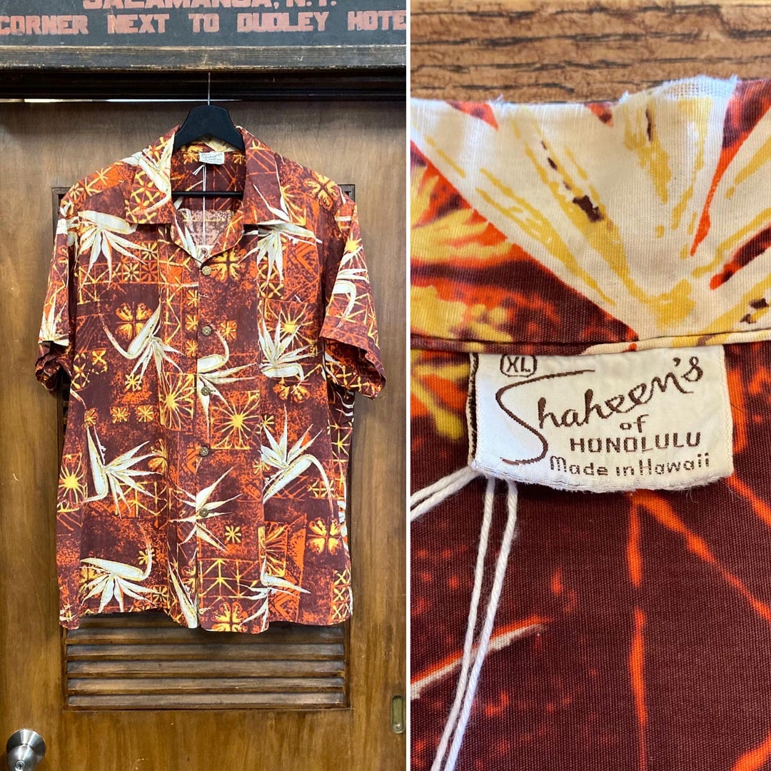 Vintage 1950's Size XL “shaheen's” Bird of Paradise Tapa