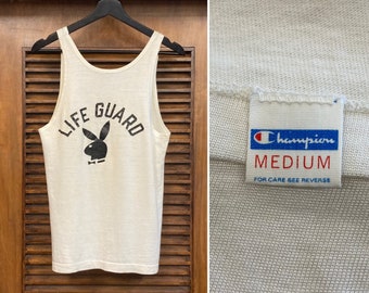 Vintage 1960’s Playboy Lifeguard Mod Leisure Style Jersey Tank Top, 60’s Mod Top, 60’s Playboy, Vintage Champion, Vintage Clothing