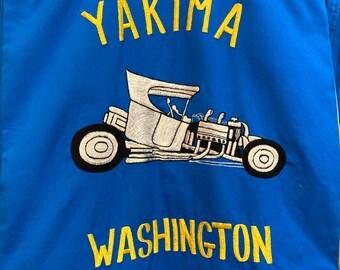 Vintage 1960's Car Club Hot Rod Japan Embroidery Bowling Shirt