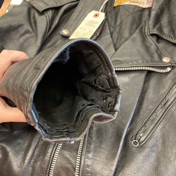 Vintage 1980's Size XL Schott Perfecto Black Motorcycle MC Leather