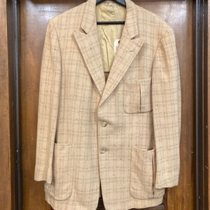 Vintage 1950s Peak Lapel Elvis Rockabilly Wool Suit Two Piece Sportcoat Jacket, Pleated Pocket, Atomic Fleck, Rockabilly Suit, Rock n Roll, image 3