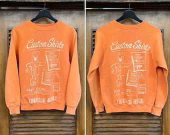 Vintage 1960’s Two-Sided Cartoon Custom Advertisment Pop Art Sweatshirt, 60’s Pullover, Vintage Clothing