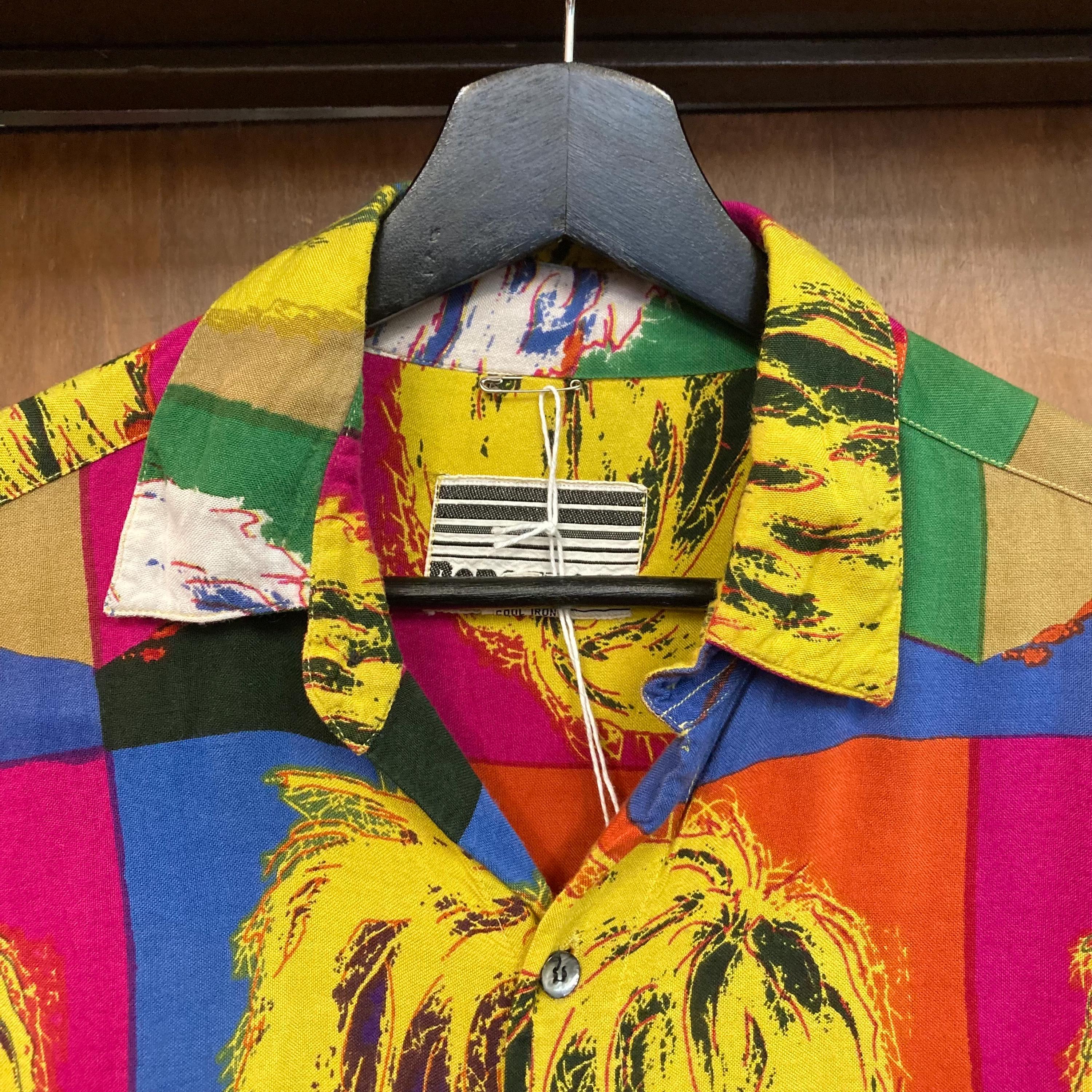 トップス 1980s Andy Warhol all pattern rayonshirt Vintage 1980's Andy Warhol New Wave Rayon Oversized AOP All