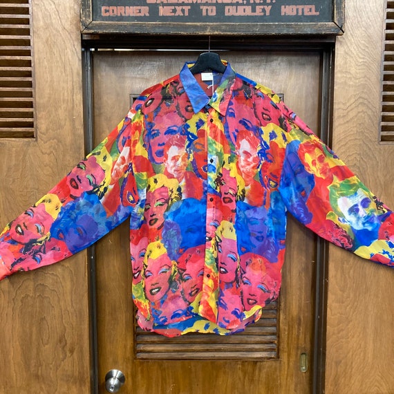 Vintage 1990's Size L Marilyn Monroe X James Dean Pop Art Sheer