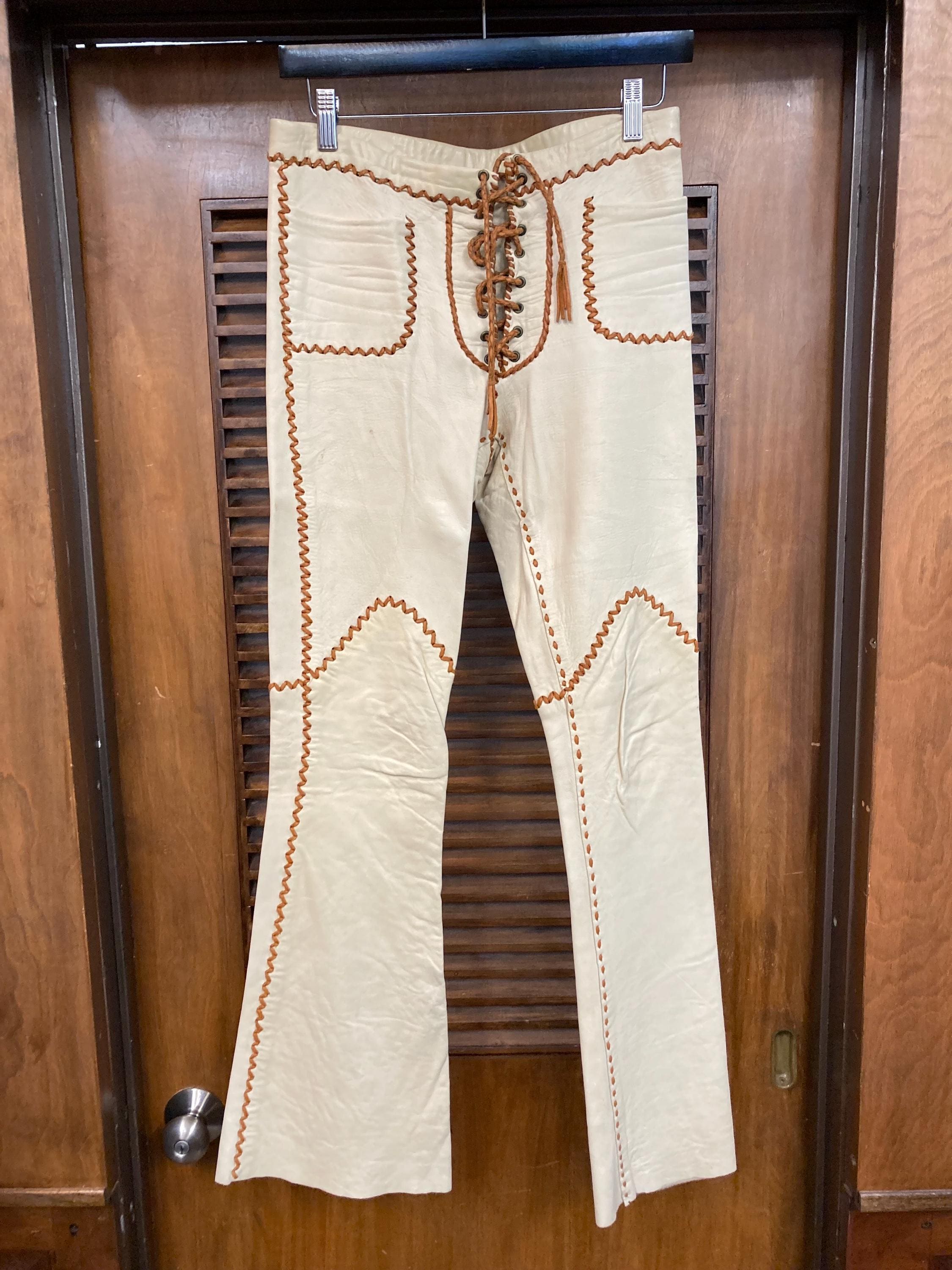 70s north beach leather ベルボトム Vintage 1970's NBL North Beach Leather Whipstitch Hippie Rocker