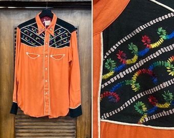 Vintage 1960's “nudies” Western Cowboy Glam Orange Twill X