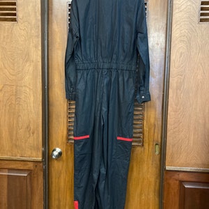 Vintage 1980s Black & Red New Wave Parachute Jumpsuit Coveralls, Vintage 1980s Jumpsuit, New Wave Jumpsuit, Parachute Coveralls, Workwear image 10