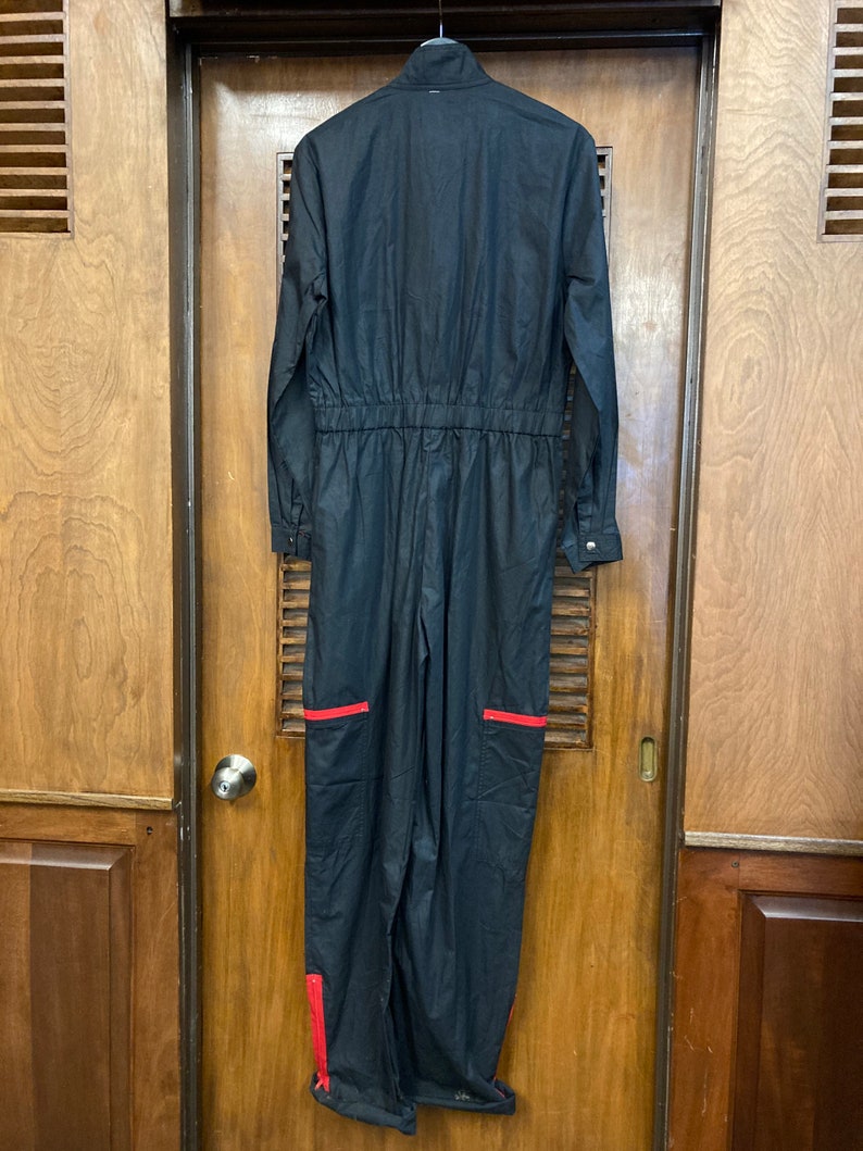 Vintage 1980s Black & Red New Wave Parachute Jumpsuit Coveralls, Vintage 1980s Jumpsuit, New Wave Jumpsuit, Parachute Coveralls, Workwear image 10