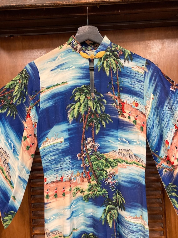 Vintage 1950’s Iolani Tropical Island Crepe Pake … - image 3