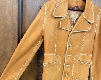 Vintage 1960's “north Beach” NBL Whipstitch Hippie Rocker Soft