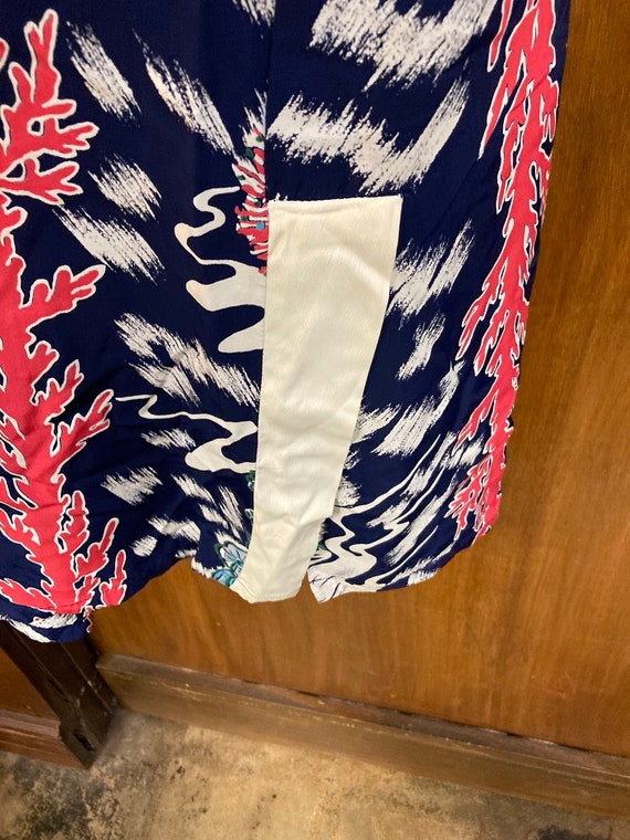 Vintage 1940’s “Malihini” Amazing Vertical Rayon … - image 7