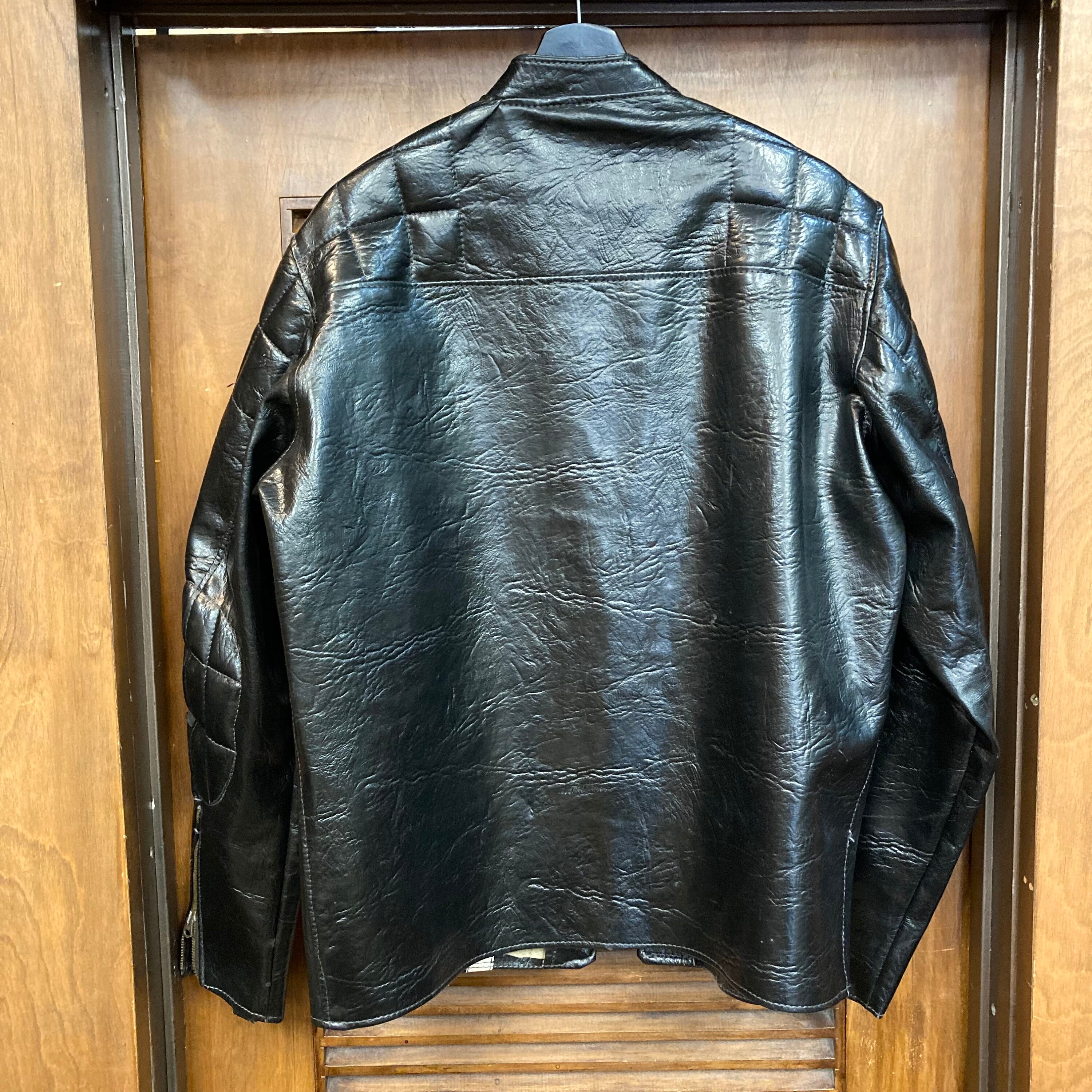 Vintage 1960's Size XL Black X White Cafe Racer MC Vinyl