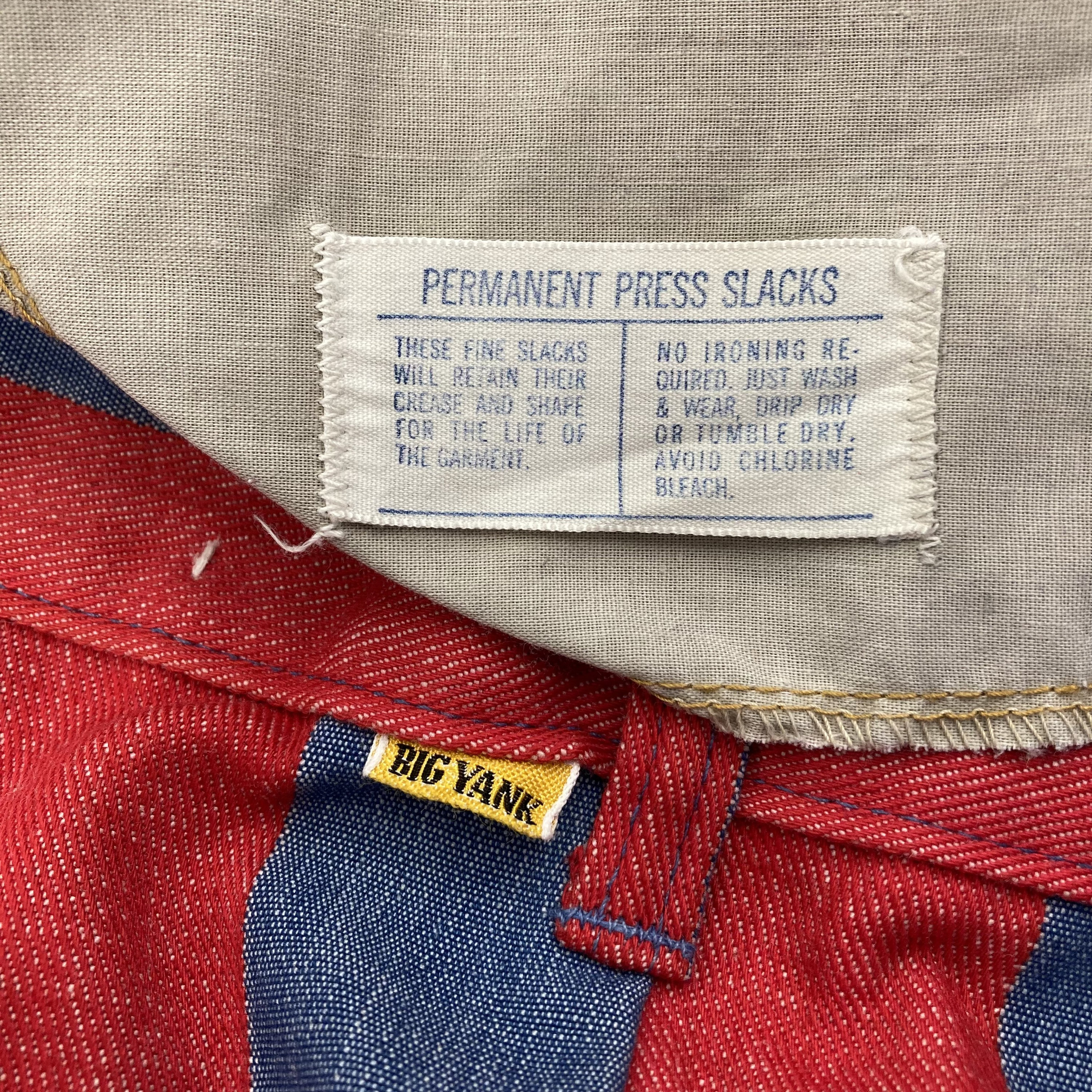 Vintage 1960's W32 “big Yank” Mod Rocker Stripe Denim Flare Pants