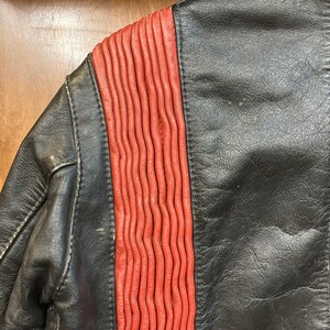Vintage 1960s Bates Label Two-Tone Detail Leather Jacket, 60s Cafe Racer, 60s Jacket, 60s Motorcycle Jacket, Vintage Clothing image 5