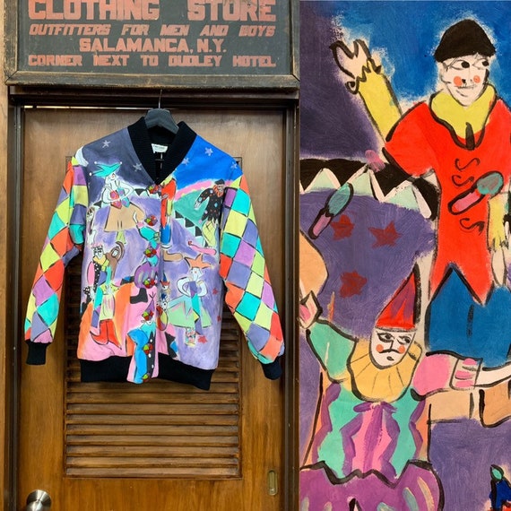 Vintage 1980's Silkscapes Label Harlequin Design A