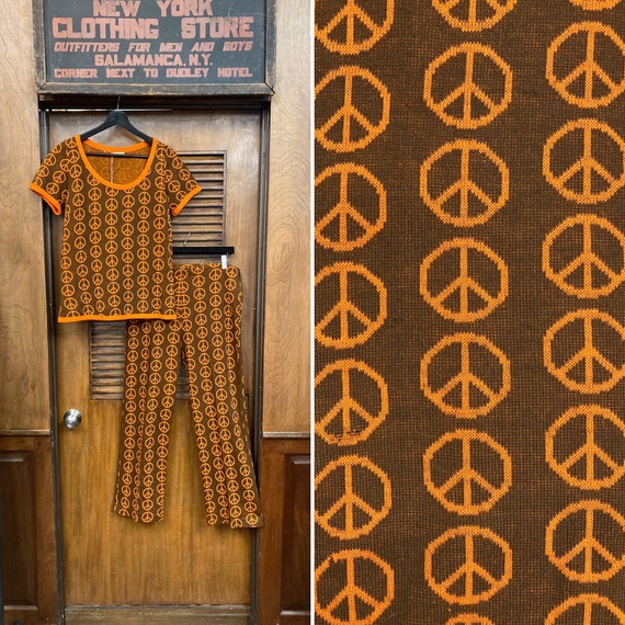 Vintage 1960’s Hippie Mod Peace Sign Woodstock Jo… - image 1