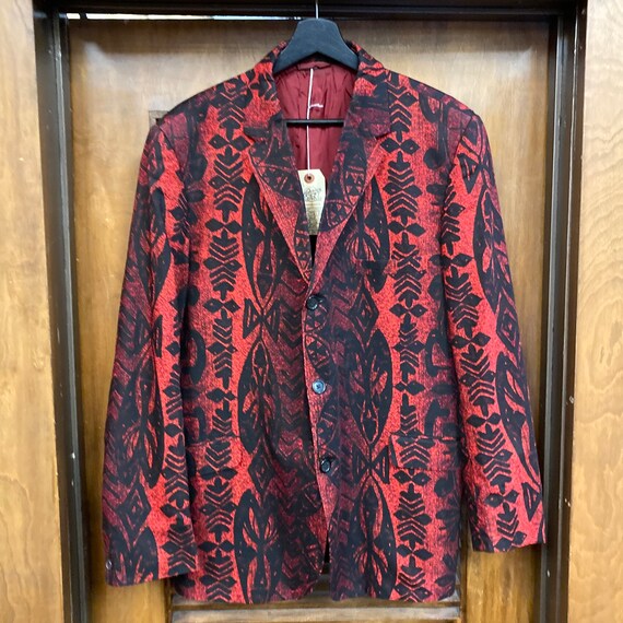 Vintage Size L 1960's Tiki Batik Cotton Mod U.K. “sandwich