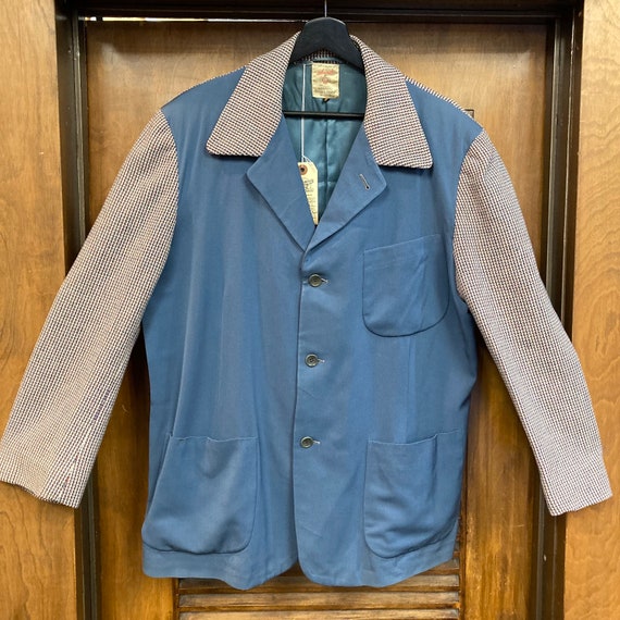 Vintage 1950's Size L Two-tone Rayon Gab X Wool Hollywood Vintage 1950's Size L Two-tone Rayon Gab X Wool Hollywood