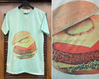Vintage 1970's Cheeseburger Photoprint Glam Disco Pop Art Shirt, 70's T Shirt, 70's Tee Shirt, Vintage Clothing