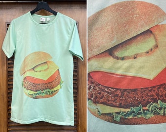 Vintage 1970’s Cheeseburger Photoprint Glam Disco Pop Art Shirt, 70’s T Shirt, 70’s Tee Shirt, Vintage Clothing