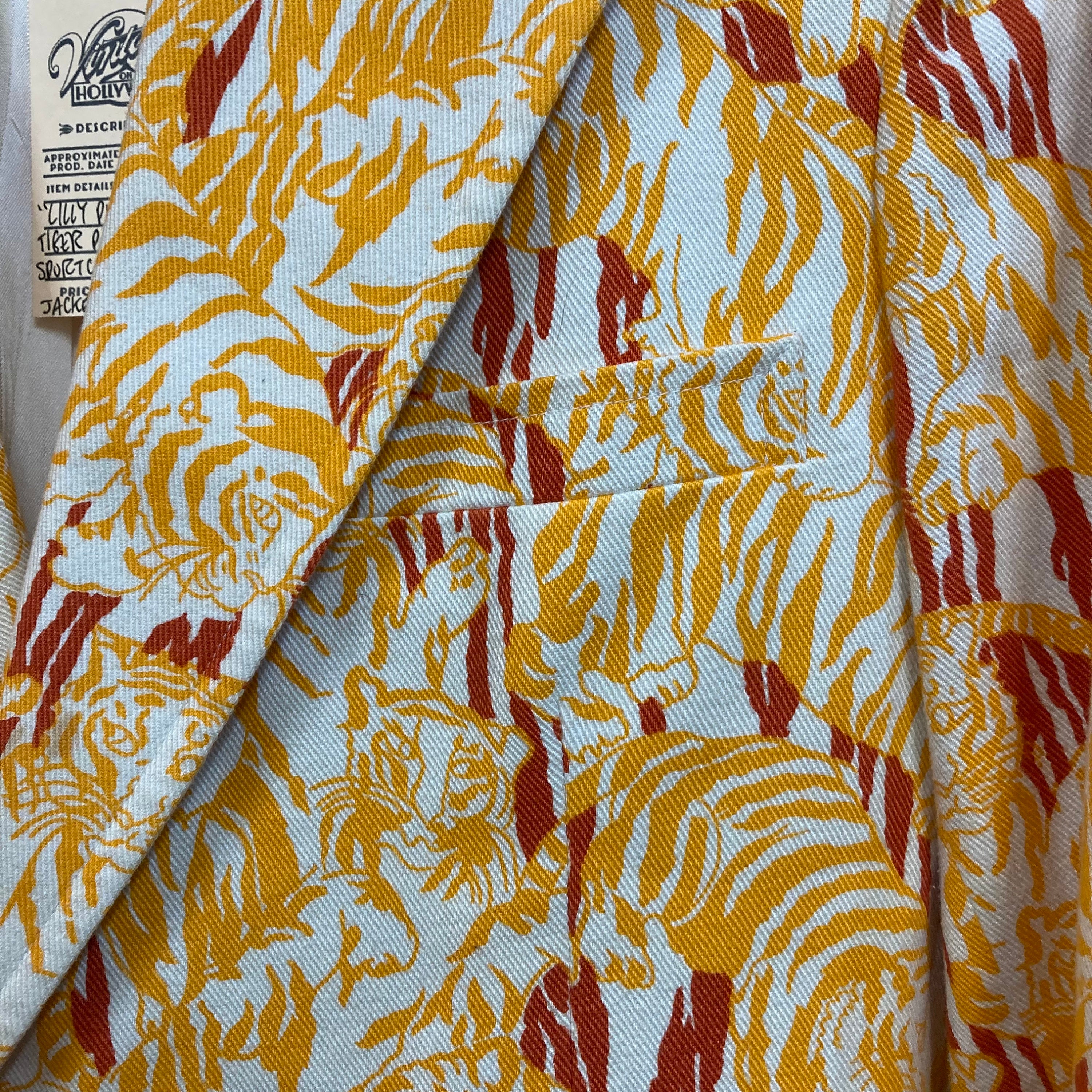 Vintage 1970's “lilly Pulitzer” Tiger Pop Art Mod Sportcoat