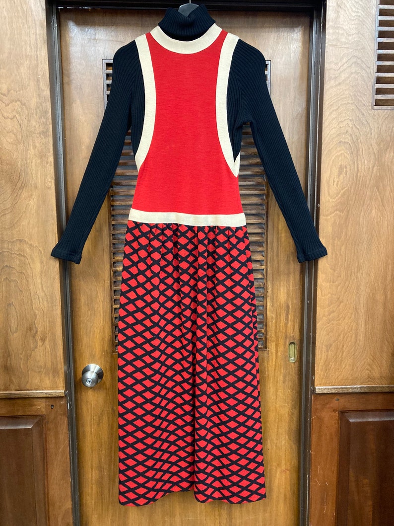 Vintage 1960s Rudi Gernreich Designer Mod Style Knit Maxi Dress, Vintage Mod Dress, 1960s Dress, Vintage Designer, Rudi Gernreich, Knit image 2