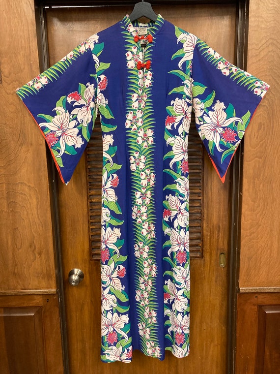 Vintage 1940’s Original Vertical Floral Rayon Pak… - image 2