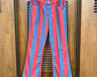 Vintage 1960's W32 “big Yank” Mod Rocker Stripe Denim Flare