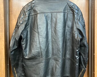 Vintage 1960's Size XL Black Cafe Racer Padded Detail Vintage 1960's Size XL Black Cafe Racer Padded Detail
