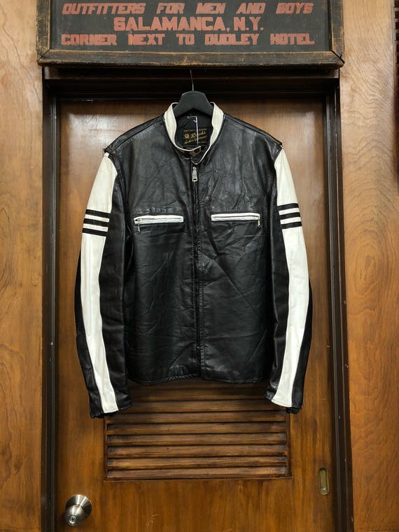 brooks leather biker jacket