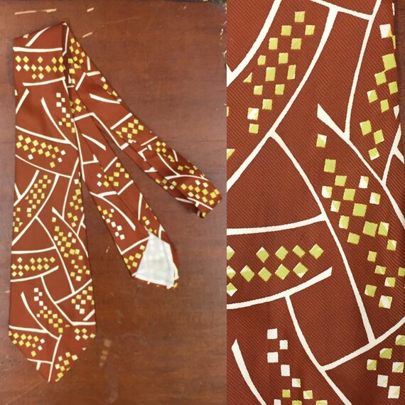 Vintage 1940s, Wilson Brothers, Rayon, Geometric P