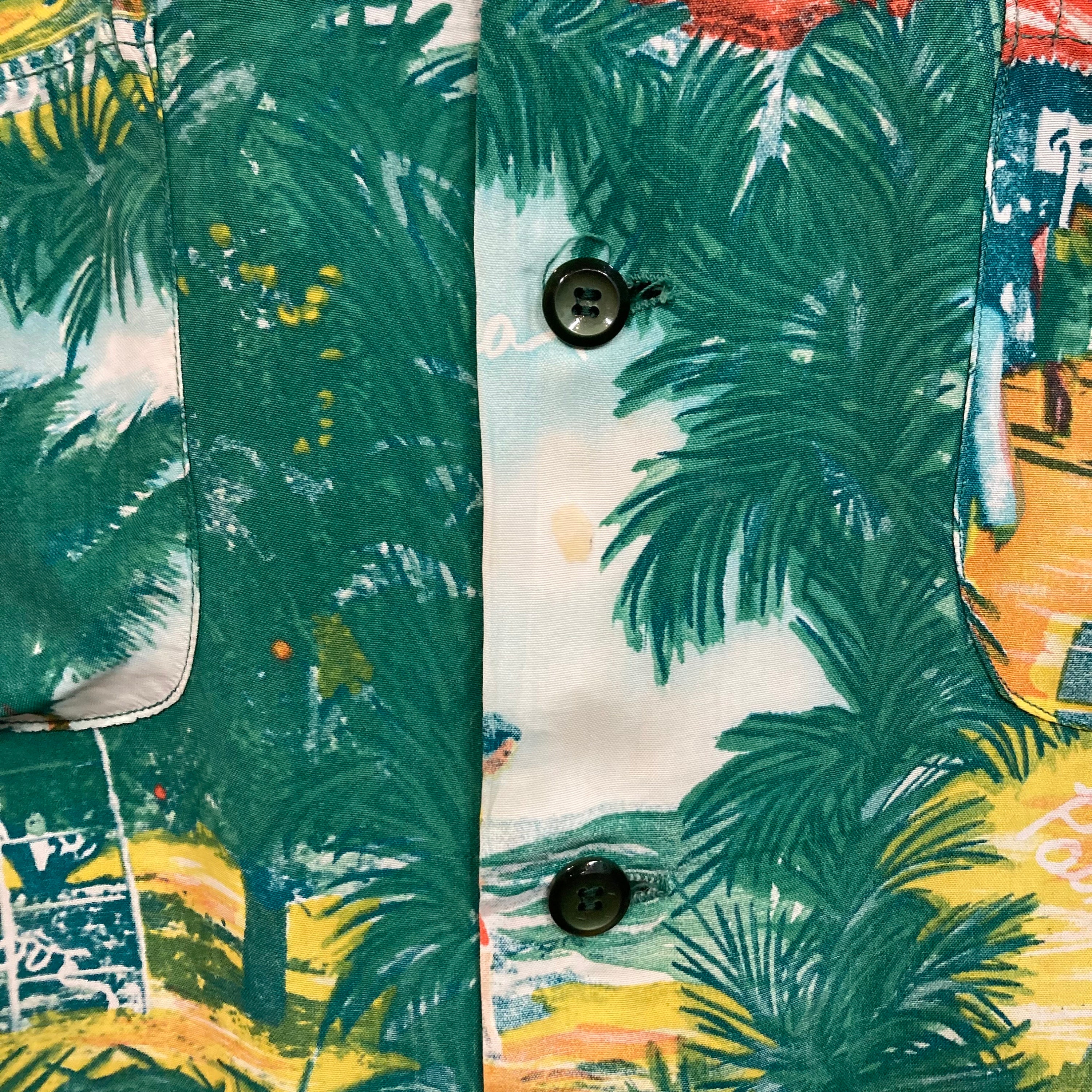 Vintage 1950's Atomic Florida Photoprint Silky Rayon Loop Vintage 1950's Atomic Florida Photoprint Silky Rayon Loop