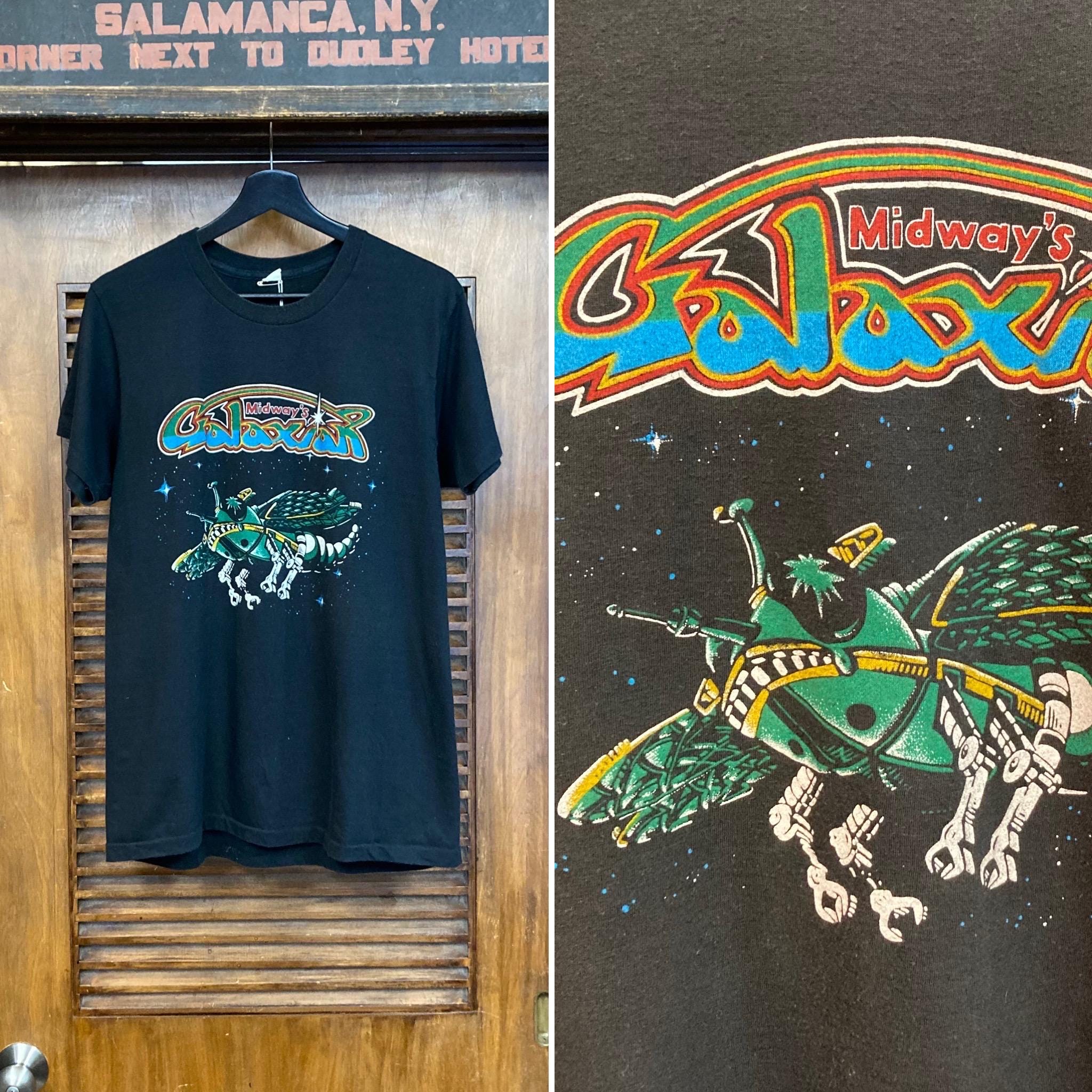 Vintage 1980's “galaxian” Arcade Video Game 50/50 Black T-shirt