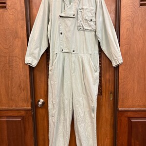 Vintage 1980s Sage Green Avante Garde New Wave Jumpsuit Coveralls, Vintage Jumpsuit, Coveralls, Workwear, 1980s, New Wave, Avant Garde image 2