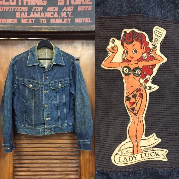 Vintage 1950’s Lee Riders Lady Luck Denim Jacket,… - image 1