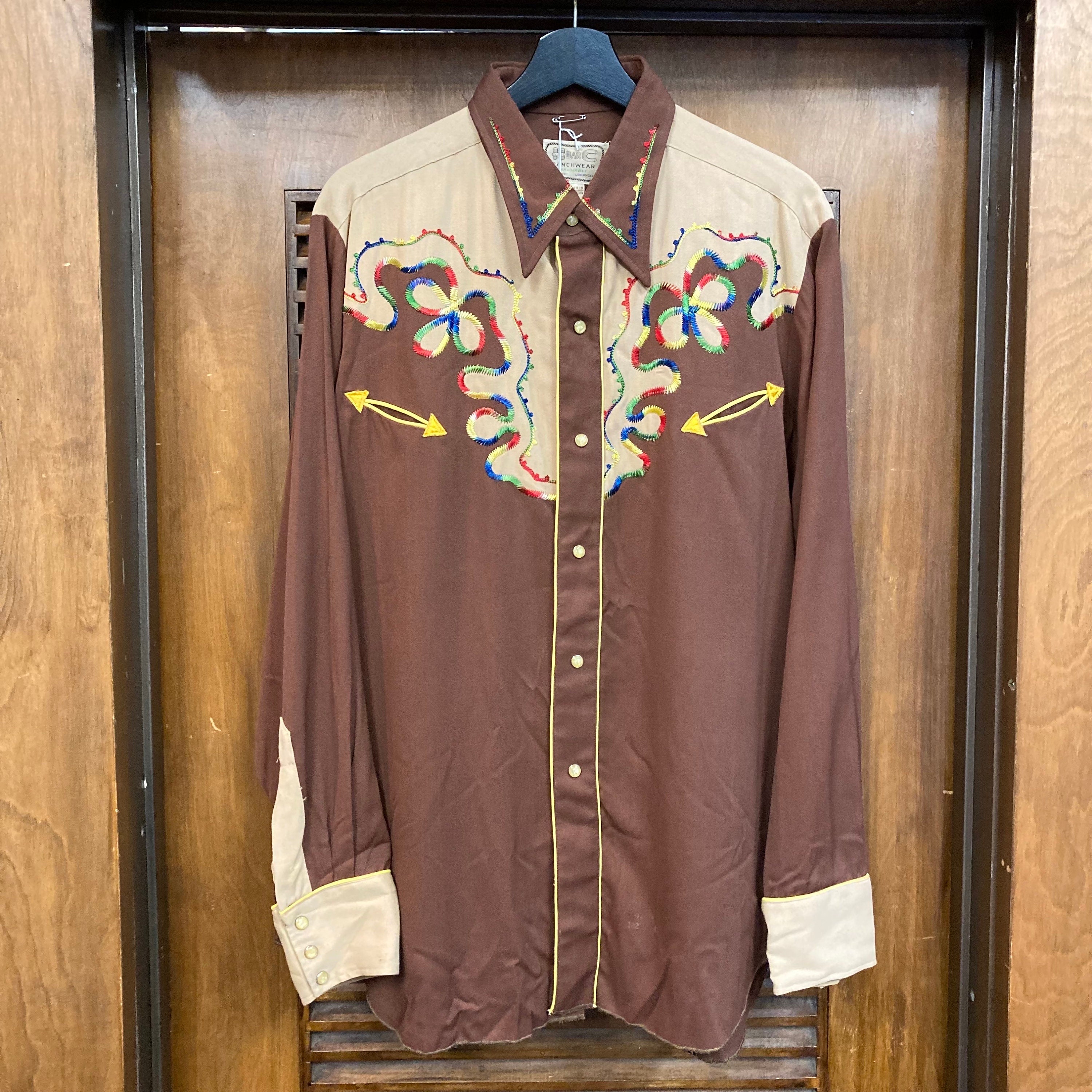 Vintage 1950's Size L “H Bar C” Western Cowboy Rayon Vintage 1950's Size L “H Bar C” Western Cowboy Rayon