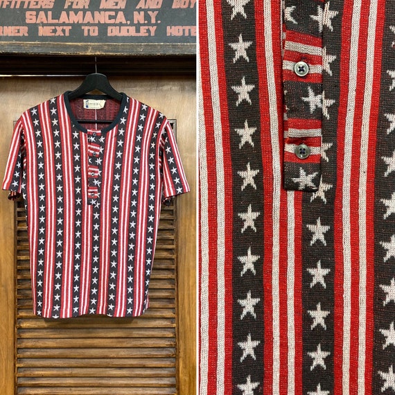 Vintage 1960’s Stars and Stripes Knit Tee Shirt, 6