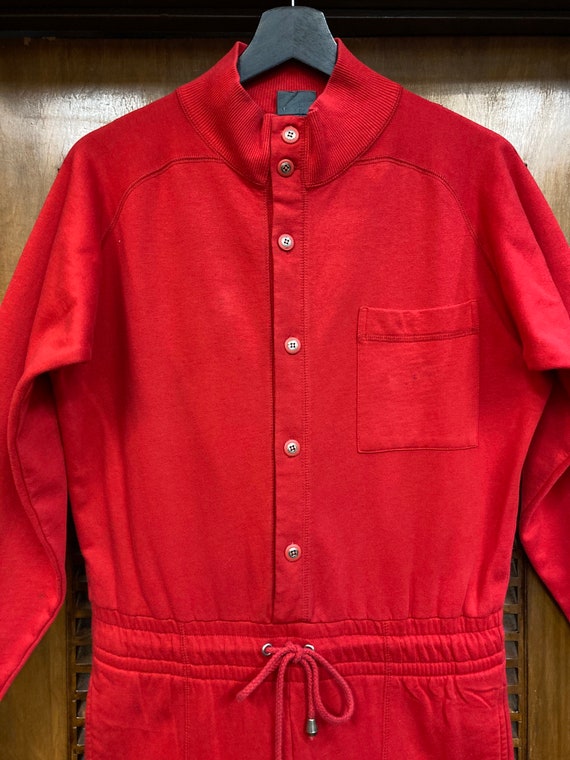 Vintage 1980’s Red Sweatshirt Streetwear New Wave… - image 3